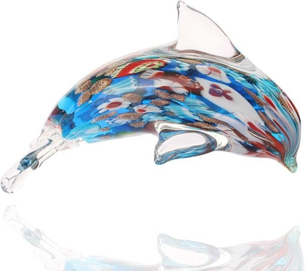 Handmade Glass Dolphin Figurine - Murano