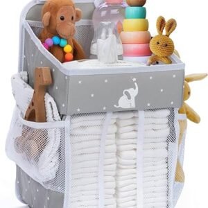 Hanging Diaper Caddy Organizer – Gray