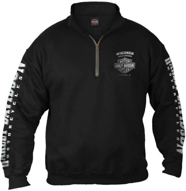 Harley Men's Lightning Crest Pullover, Black