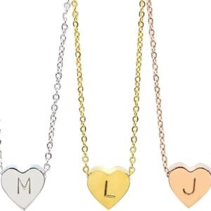 Heart Initial Necklace for Valentine’s Day Gift