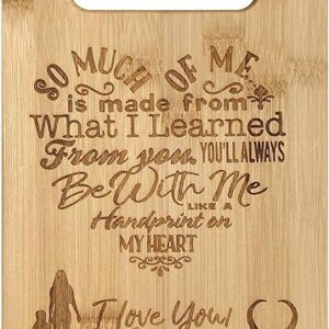 Heart Poem Bamboo Cutting Board