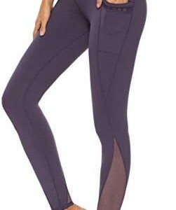 High Waist Mesh Yoga Pants with Pockets