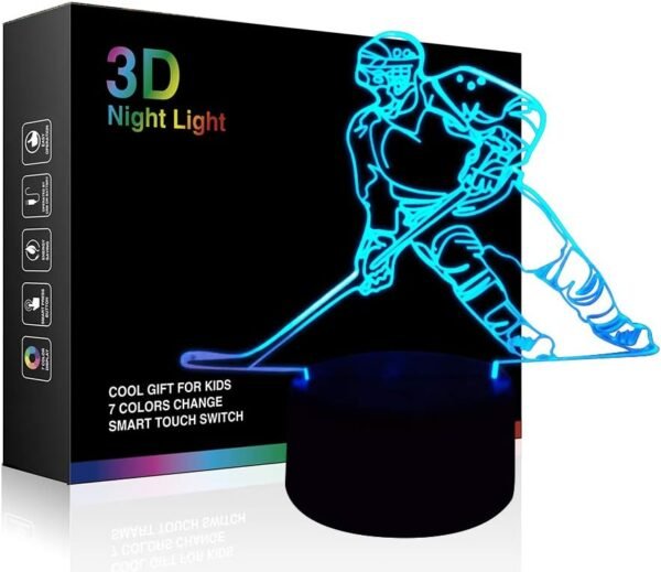 Hockey Player 3D Lamp for Kids