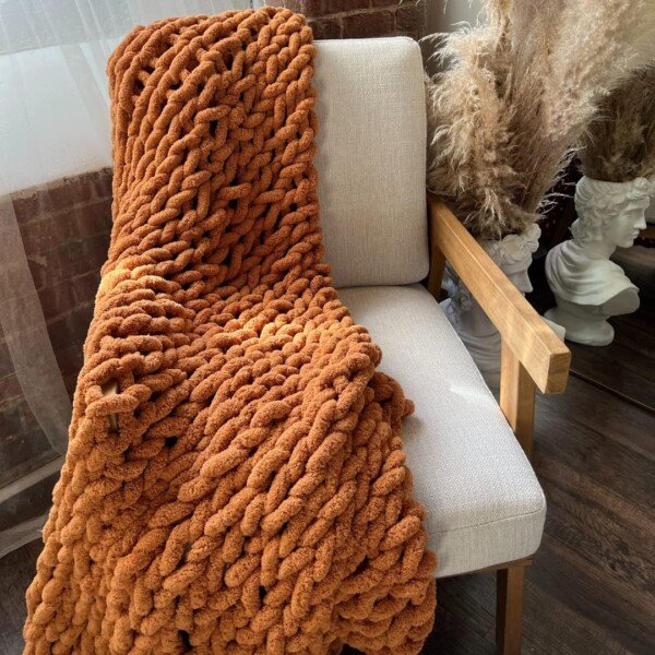 Honey Chenille Knit Blanket, 50 x 60 Inches