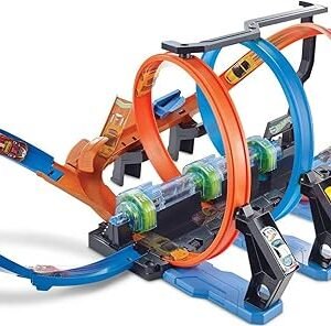 Hot Wheels Motorized Track Set with Corkscrew Loops