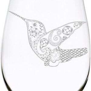 Hummingbird Stemless Wine Glass – Personalized Gift