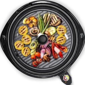 Indoor Electric Nonstick Grill with Glass Lid