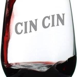 Italian Themed Stemless Wine Glass