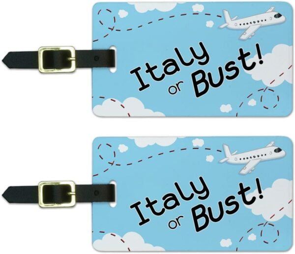 Italy Or Bust Airplane Luggage Tags