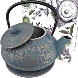 Japanese Cast Iron Teapot Set – Blue