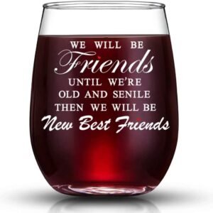 JERIO Friends Forever Stemless Wine Glass