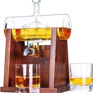 Jillmo Whiskey Decanter Set, Ideal Bourbon Gifts