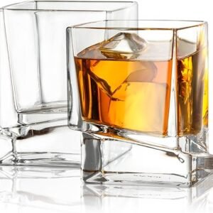 JoyJolt Square Whiskey Glasses (Set of 2)