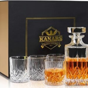 KANARS Whiskey Decanter and Glasses Set