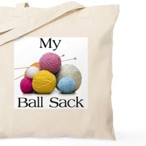 Knitting Ball Sack Canvas Tote