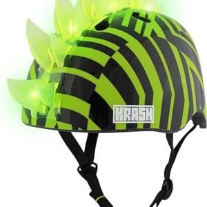 Krash Mohawk Bike Helmet, Green LED