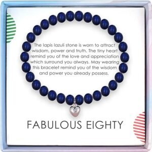 Lapis Lazuli Beads Bracelet – 80th Birthday Gift