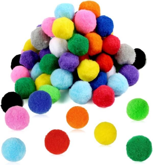 Large Assorted Pom Poms Crafts - 13 Colors