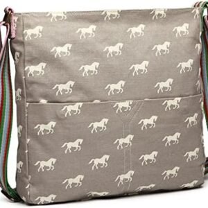 Large Canvas Messenger Bag Horse Lovers