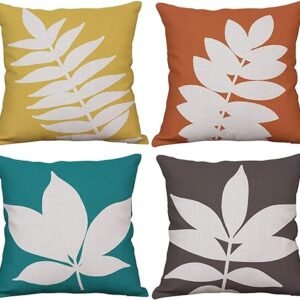 Leaf Throw Pillow Covers - Set of 4