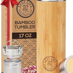 LeafLife Bamboo Thermos with Tea Infuser – Valentines Day Gift