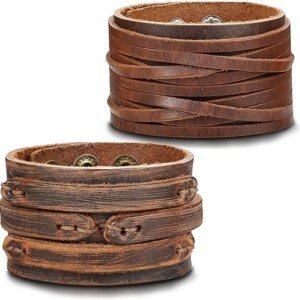 Leather Cuff Bracelet for Men and Women