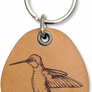 Leather Hummingbird Keychain – Bird Gift