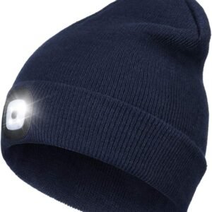 LED Beanie with Light, USB Rechargeable