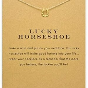 Lucky Elephant Horseshoe Pendant Necklace