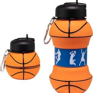 MACCABI ART Clip-On Collapsible Basketball Water Bottle