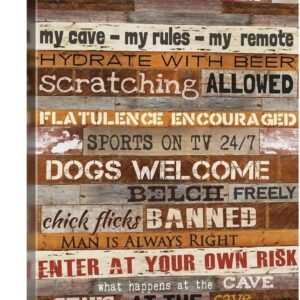 Man Cave Rules Canvas Print