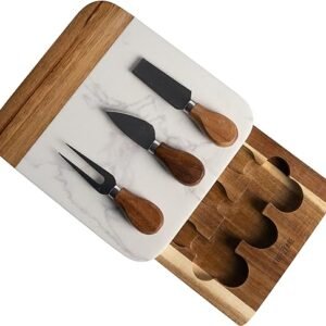 Marble Cheese Board with Knife Set