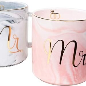 Marble Mr and Mrs Mugs Set