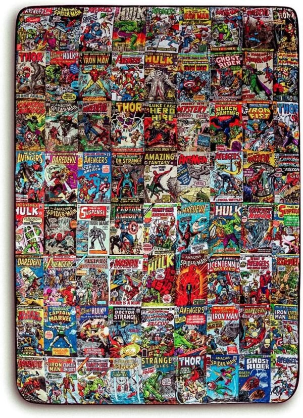 Marvel Comics Fleece Blanket with Superheroes