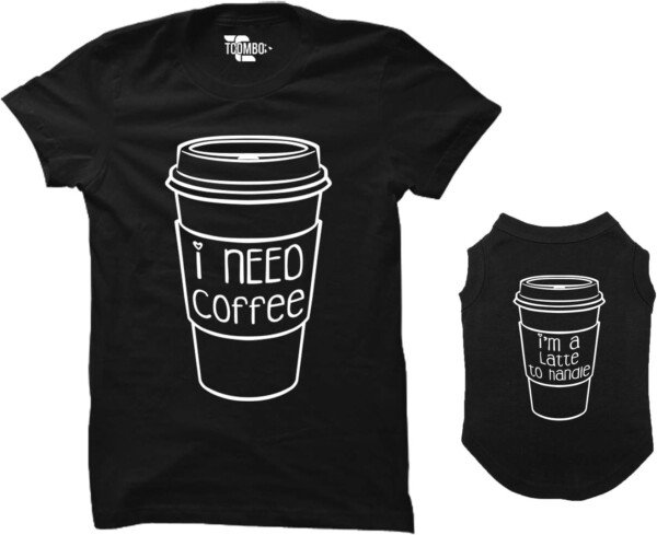 Matching Dog & Women's Coffee Shirt