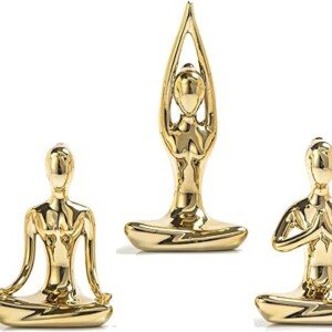 Meditation Yoga Pose Statue Set – Gold Plating