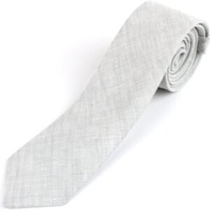 Men's Cotton Linen Skinny Necktie