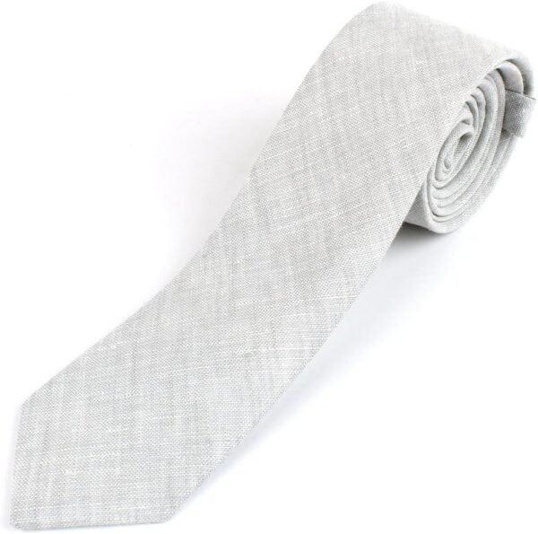 Men's Cotton Linen Skinny Necktie