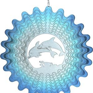 Metal Dolphin Wind Spinners for Outdoor Gardening