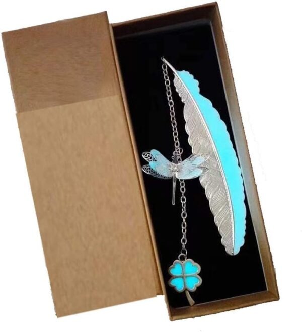 Metal Luminous Dragonfly Bookmarks with Gift Box