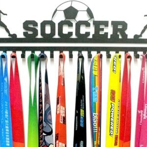 Metal Wall Mount Soccer Medal Hanger – Black