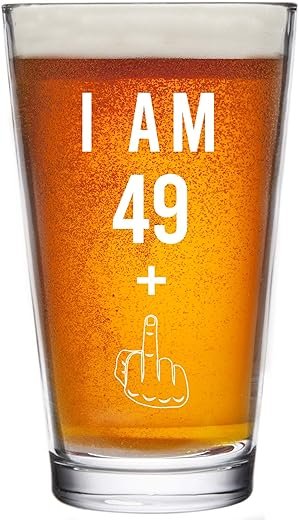 Middle Finger 50th Birthday Beer Glass