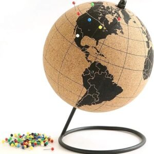 Mini Cork Globe with 50 Colored Pins