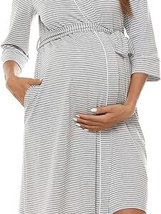 Molliya Maternity Nursing Robe with Pockets