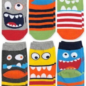 Monster Pattern Crew Socks 6-Pack