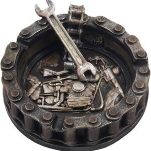Motorcycle Chain Ashtray with Wrench