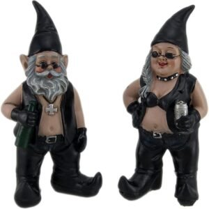 Motorcycle Gnome Yard Art Statue