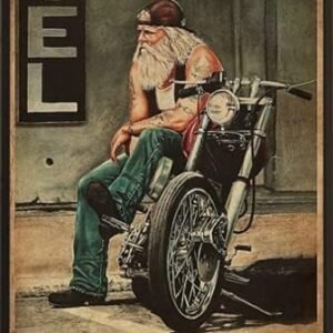 Motorcycle Racing Cat Tin Sign
