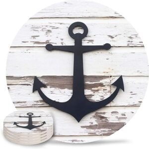 Nautical Anchor Drink Coasters Set