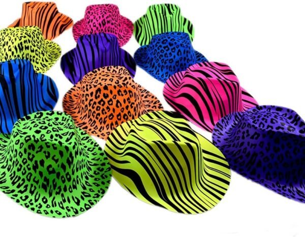 Neon Animal Print Party Hats
